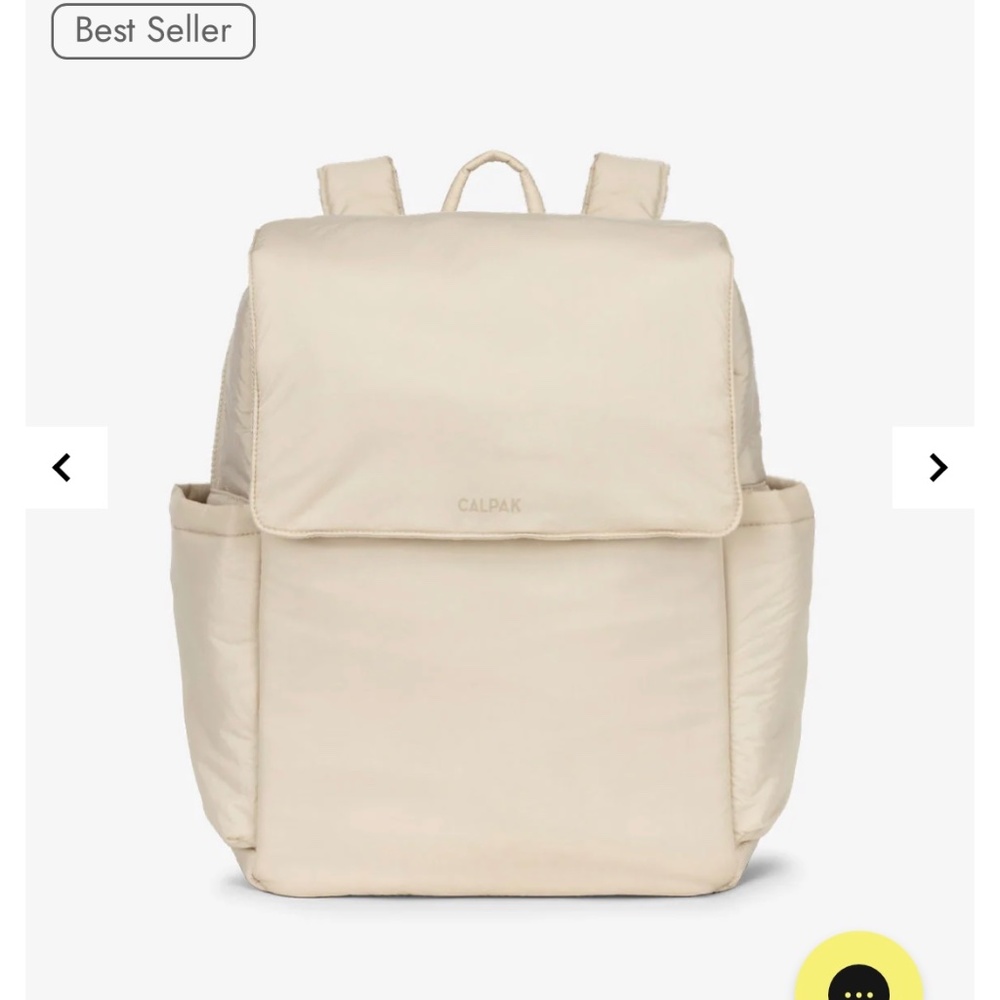 Calpak diaper Backpack with laptop sleeve - oatmeal cream